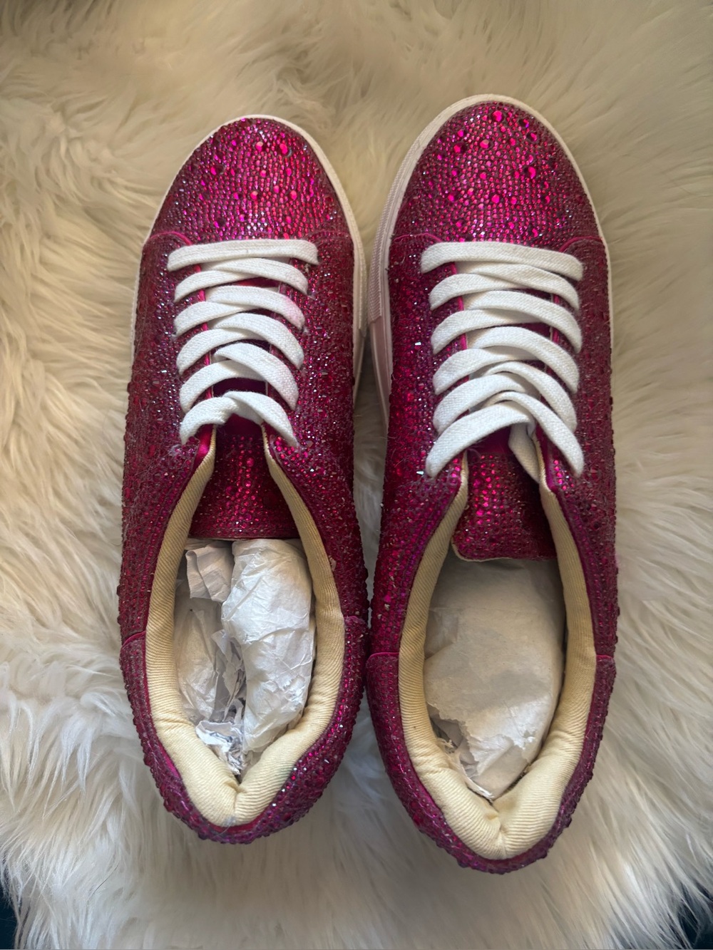 Betsey Johnson Pink Crystal Embellished Sneakers